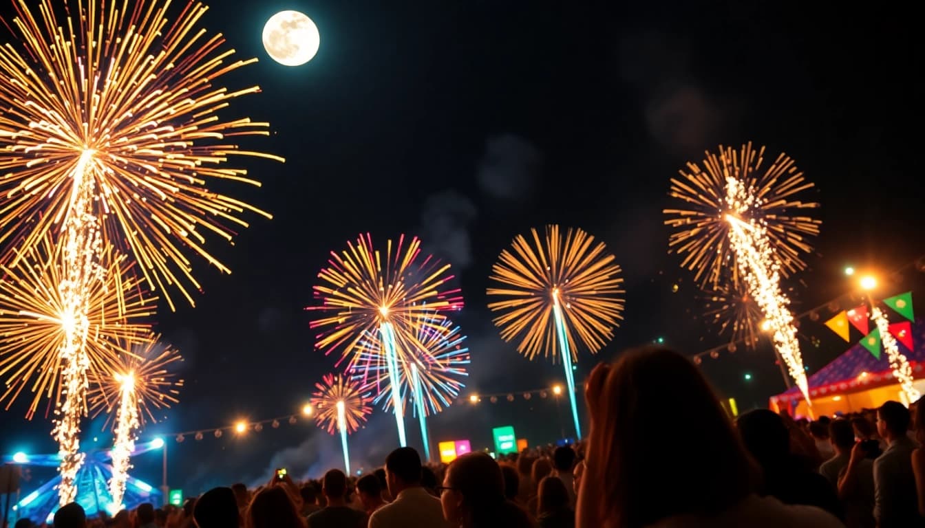 Ignite the celebration with mesmerizing fireworks for sale lighting up the night sky.