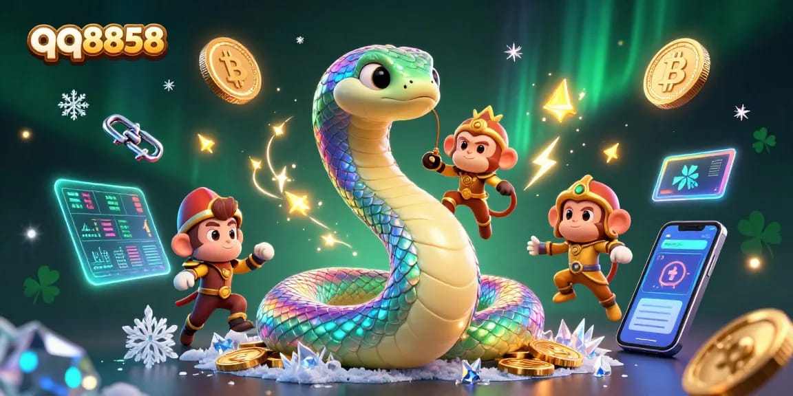 Engage with brilliant QQ8858 gaming adventure featuring a rainbow serpent and magical elements