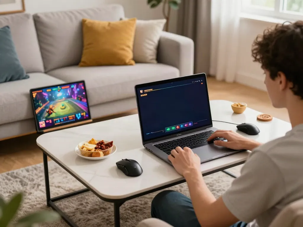 Exciting game session at new non gamstop casinos in a cozy living room.