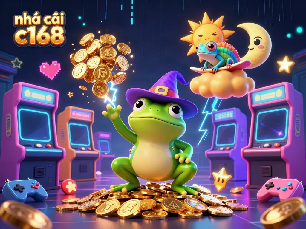 Experience thrilling games at nhà cái c168 featuring a vibrant storm of golden coins.