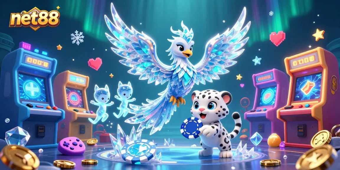 Experience the thrill of net88 with vibrant characters and colorful casino elements.