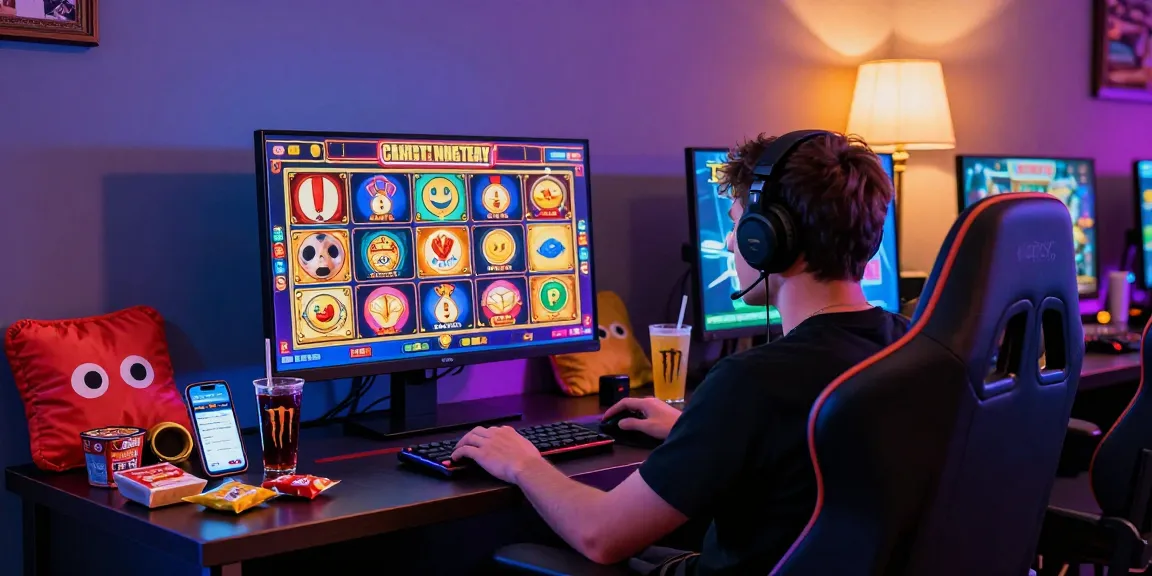 Enthusiastic player enjoying games at credit card casinos with vibrant atmosphere.