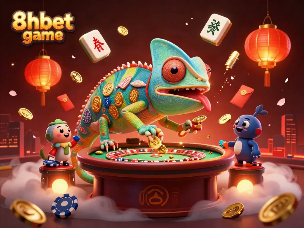 Experience the excitement of the 8xbet game with vibrant casino elements and dynamic characters in action.