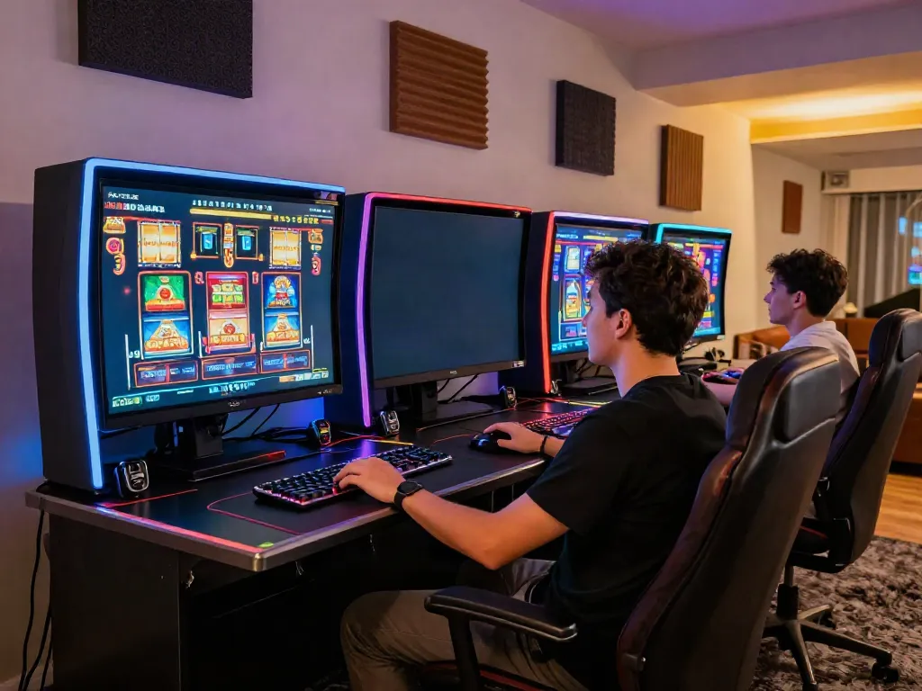 Exciting gaming setup showcasing new non gamstop casinos with immersive visuals and modern accessories.
