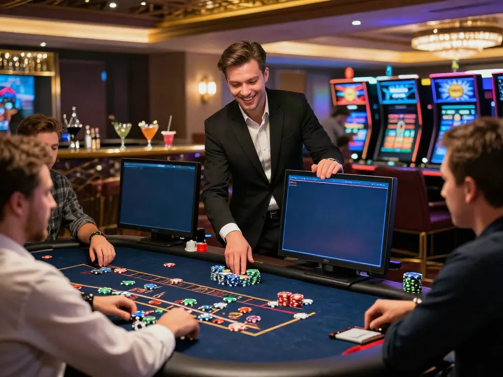 Exciting dealer interaction in a vibrant setting for new non Gamstop casinos.