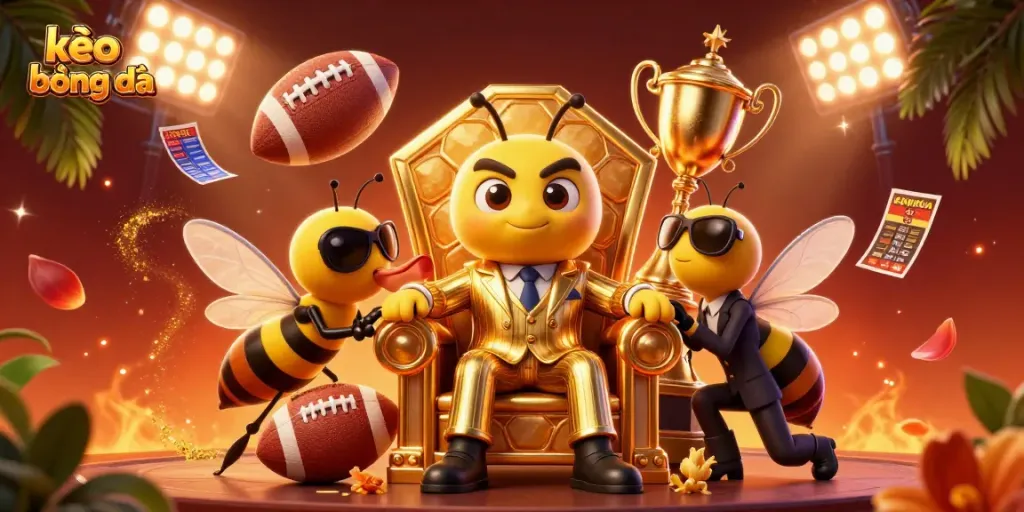 Engage with kèo bóng đá in this lively sports betting scene featuring vibrant characters and dynamic elements.