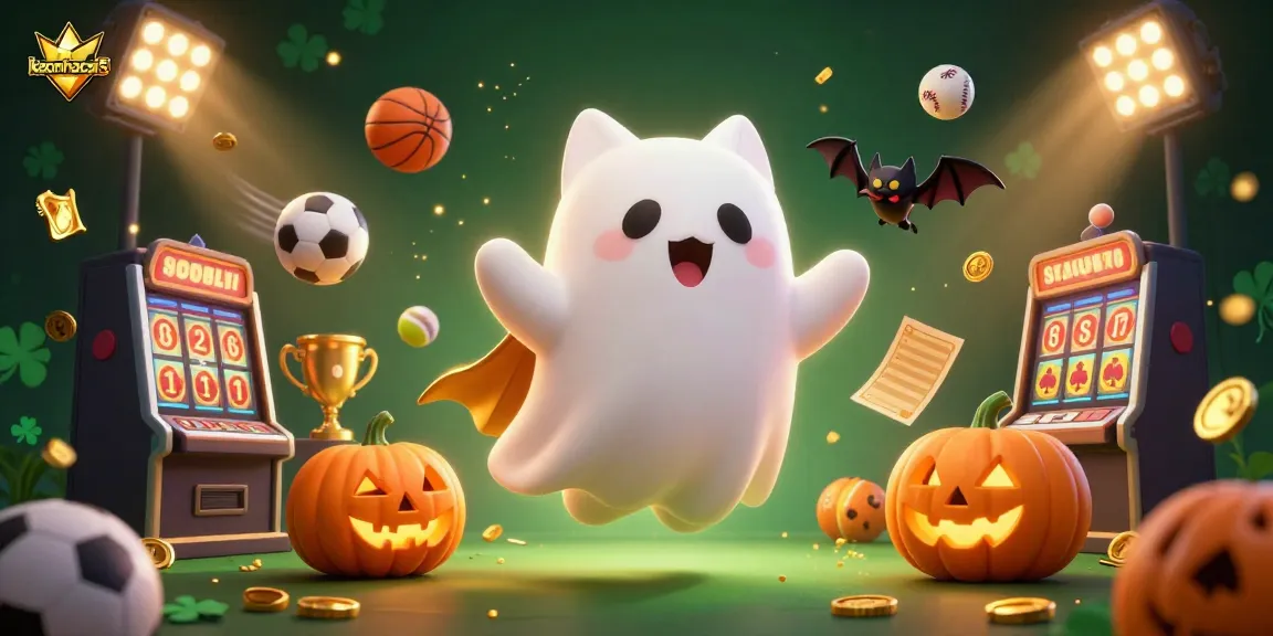 Engage in dynamic betting action with keonhacai5 as a ghost cat haunts a vibrant casino scene!