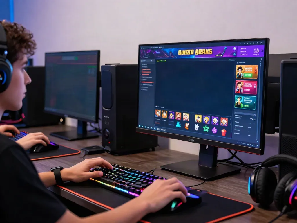 Dynamic gaming setup highlighting new non gamstop casinos with engaging visuals and vibrant RGB lighting.