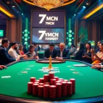 Experience thrilling gameplay with 7mcn at an elegant casino poker table setup.