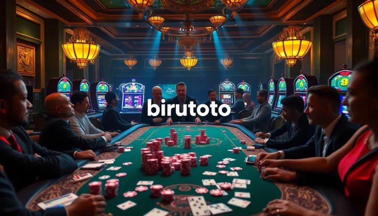 Experience thrilling moments at birutoto with vibrant poker chips and casino tables alive with action.