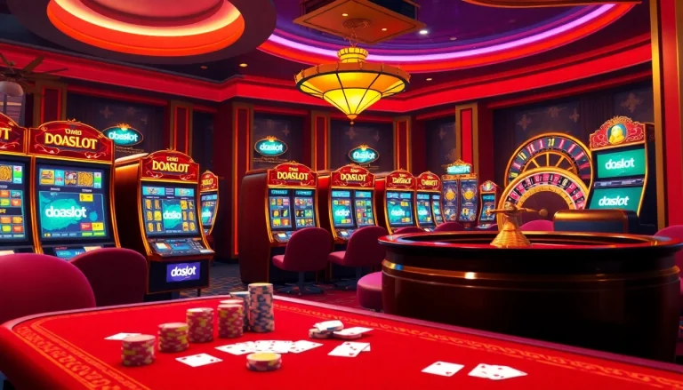 Players enjoying the thrilling doaslot casino experience with vibrant slot machines.