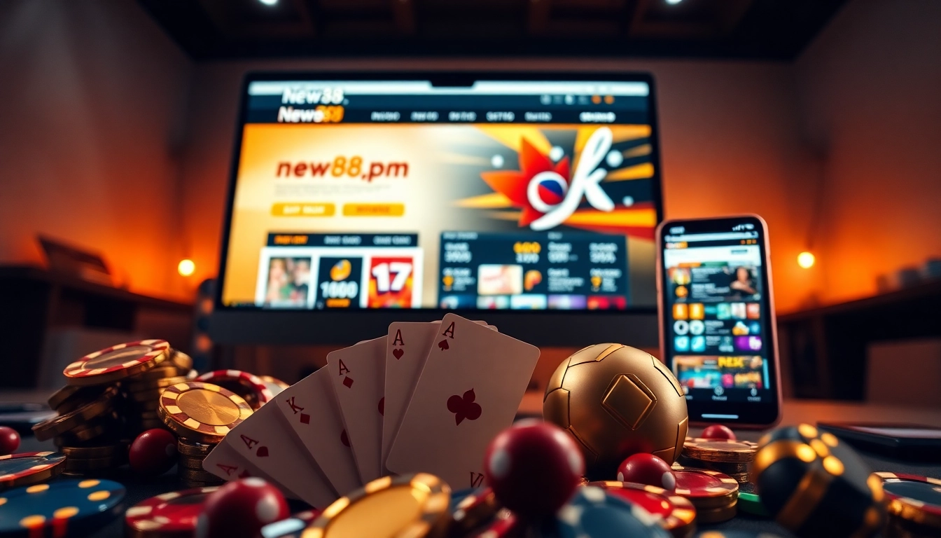 Experience the excitement of new88pm.com with vibrant gaming elements and a modern interface.