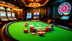 Experience the thrill of MK8 betting at an upscale poker table with colorful chips and cards.