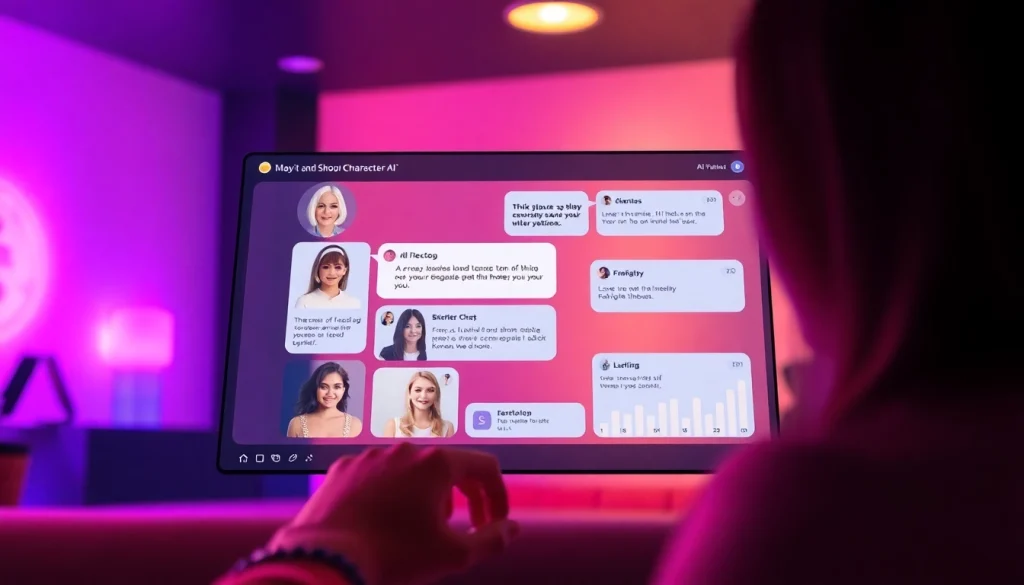 Engaging sex AI chat interface with diverse characters and playful dialogue, showcasing AI interaction dynamics.