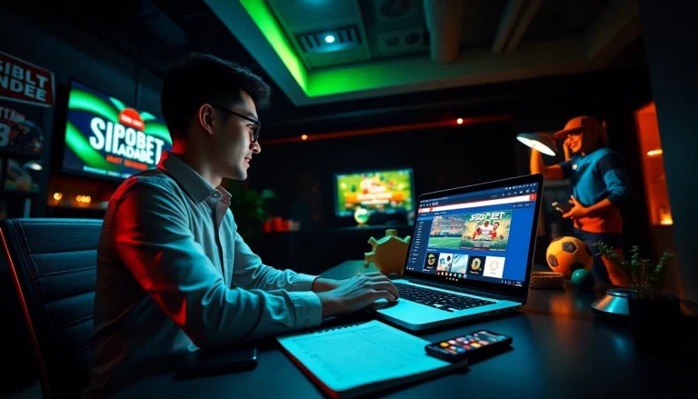 Experience online betting excitement with SBOBET.dance from a vibrant home office setting.