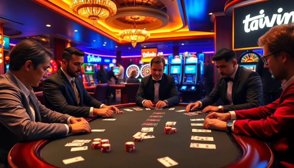 Enjoying a thrilling poker game while tải sunwin for immersive gaming experience.