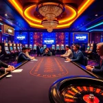 Experience thrilling gameplay at ww88 com with vibrant slot machines and poker tables in a luxurious casino setting.