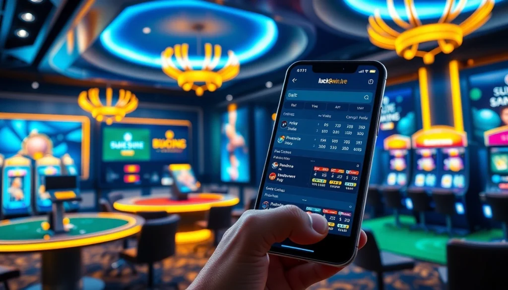 Experience the innovative online betting with luck8win.live in a vibrant casino setting.
