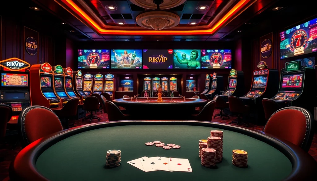 Experience the thrilling atmosphere of rikvip.mx with vibrant poker, slot machines, and roulette games.