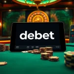 Exciting poker scene showcasing debet online gambling interface with luxurious casino elements.