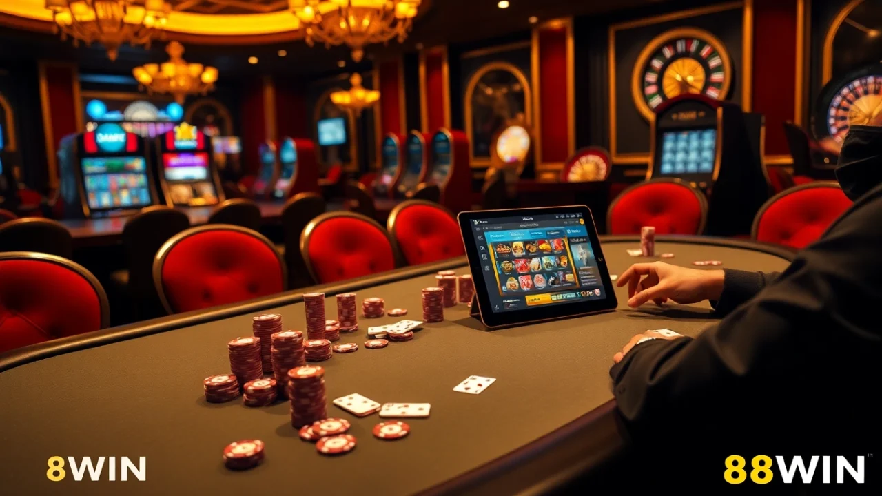 Engaged players strategizing their moves at the poker table in the 68WIN online casino.