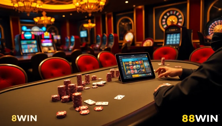 Engaged players strategizing their moves at the poker table in the 68WIN online casino.